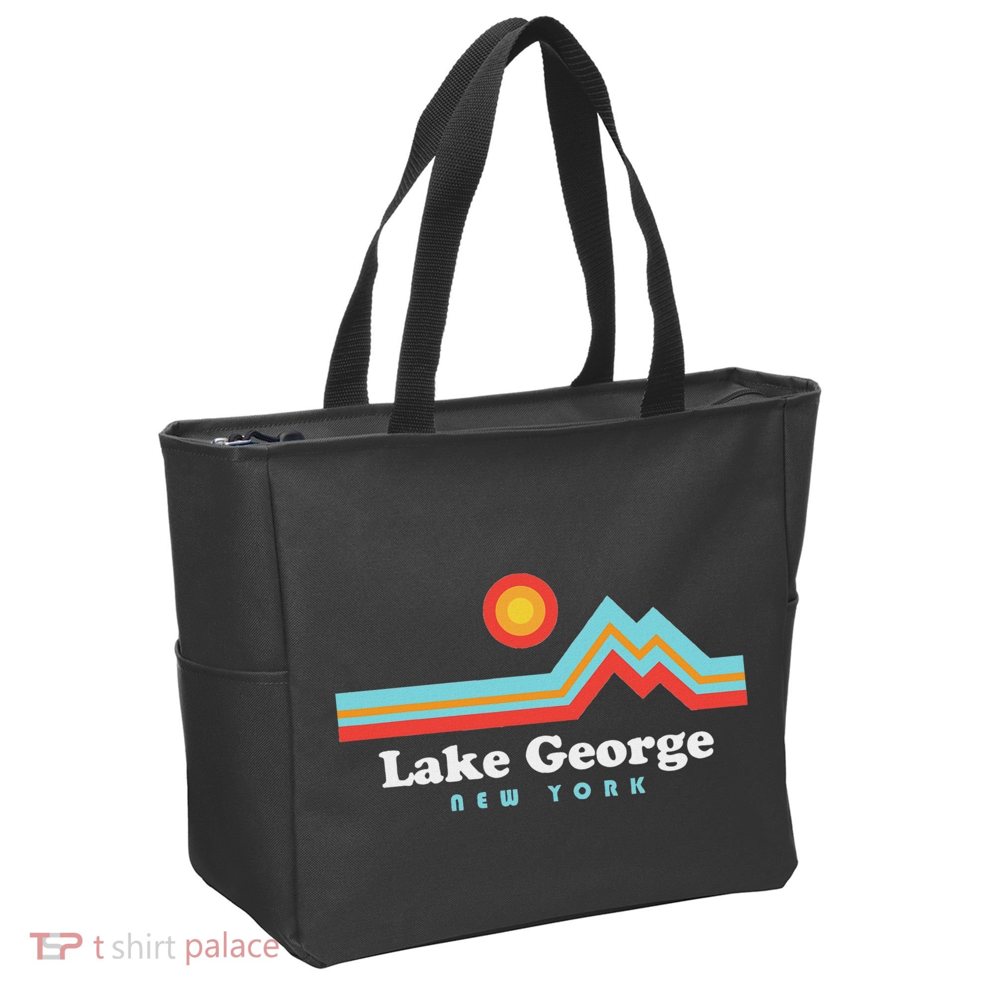 Lake George New York Sunset Mountains Tote Bag