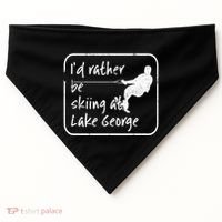 Lake George New York Id Rather Be Water Skiing Great Gift USA-Made Doggie Bandana thumb 0