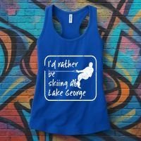 Lake George New York Id Rather Be Water Skiing Great Gift Women's Tank Top thumb 3
