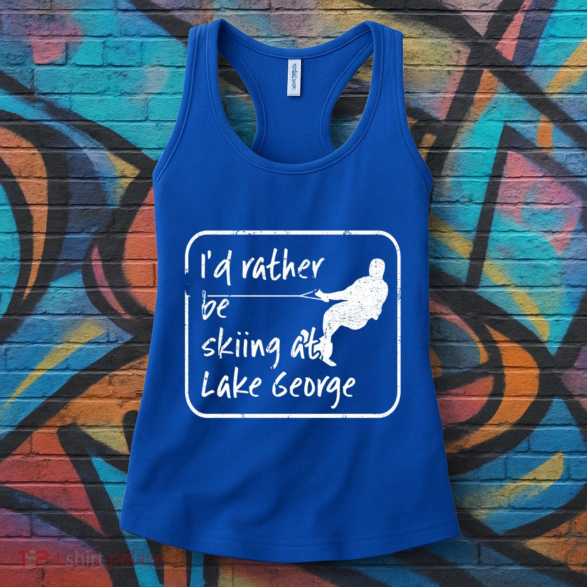 Lake George New York Id Rather Be Water Skiing Great Gift Women's Tank Top
