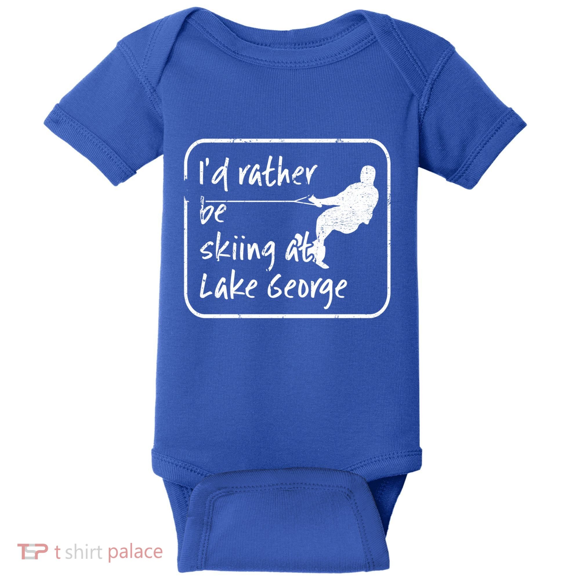 Lake George New York Id Rather Be Water Skiing Great Gift Baby Bodysuit