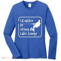 Lake George New York Id Rather Be Water Skiing Great Gift Women's Long Sleeve Shirt thumb 0