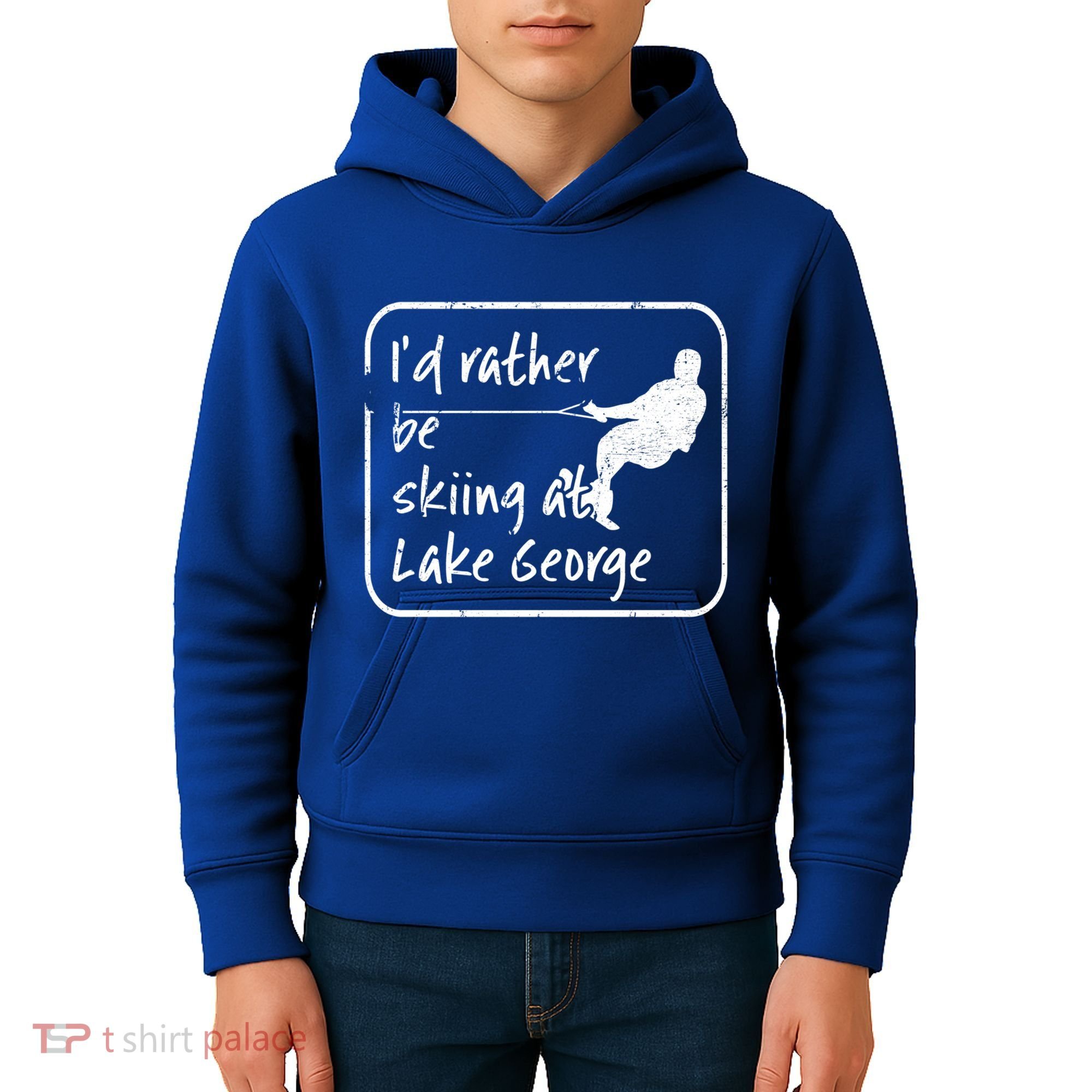 Lake George New York Id Rather Be Water Skiing Great Gift Kids Hoodie