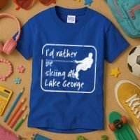 Lake George New York Id Rather Be Water Skiing Great Gift Kids T-Shirt thumb 3