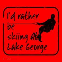 Lake George New York Id Rather Be Water Skiing Great Gift Santa Hat thumb 1