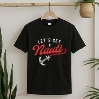LetS Get Nauti Boating Boat Lover Anchor Captain T-Shirt thumb 2