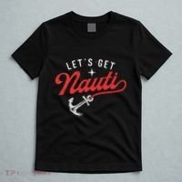 LetS Get Nauti Boating Boat Lover Anchor Captain T-Shirt thumb 5