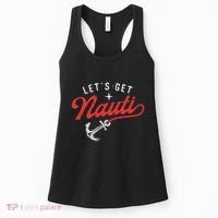 LetS Get Nauti Boating Boat Lover Anchor Captain Women's Tank Top thumb 0