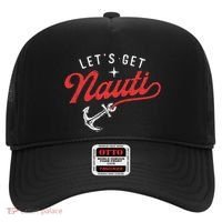 LetS Get Nauti Boating Boat Lover Anchor Captain Hat thumb 0