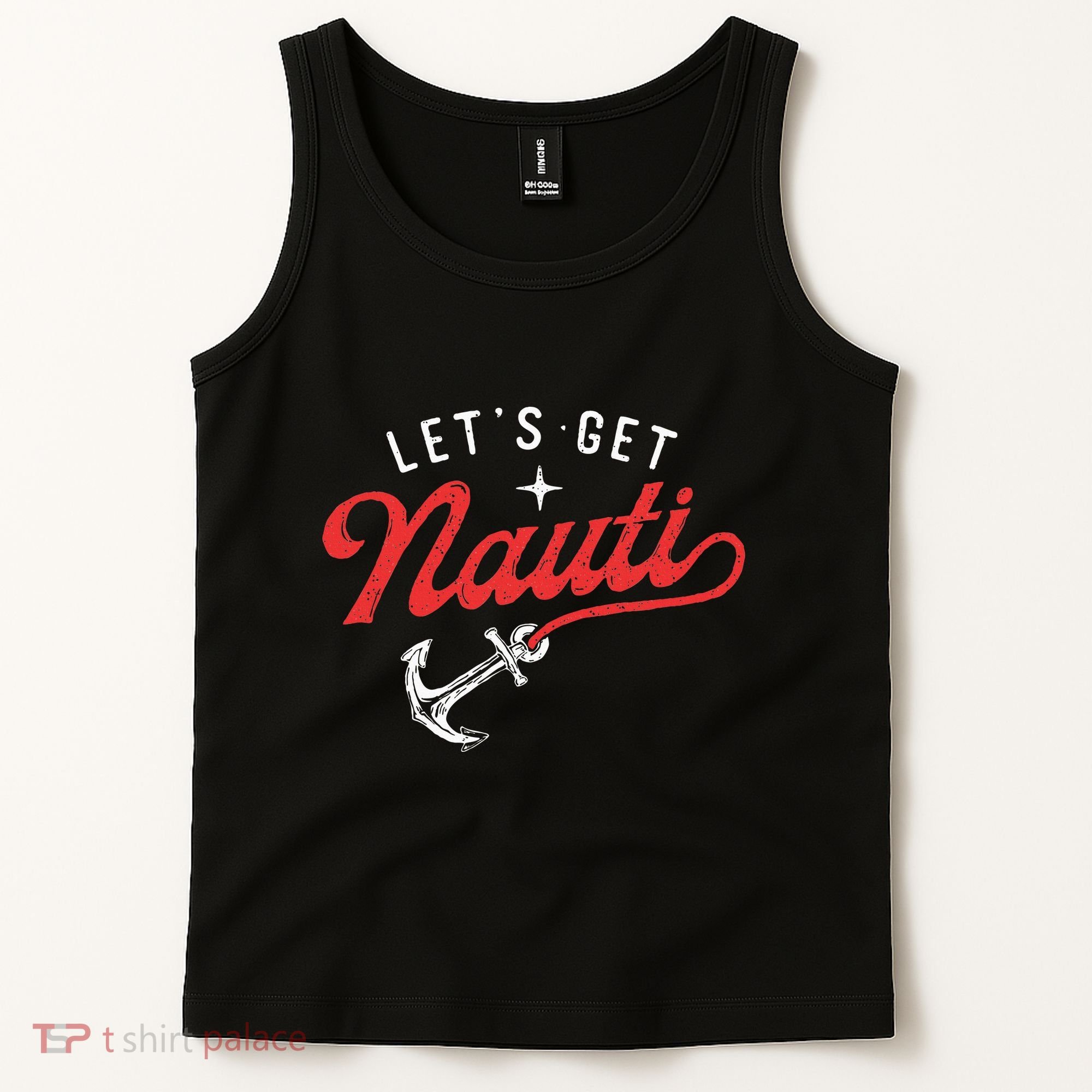 LetS Get Nauti Boating Boat Lover Anchor Captain Tank Top