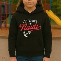 LetS Get Nauti Boating Boat Lover Anchor Captain Kids Hoodie thumb 3