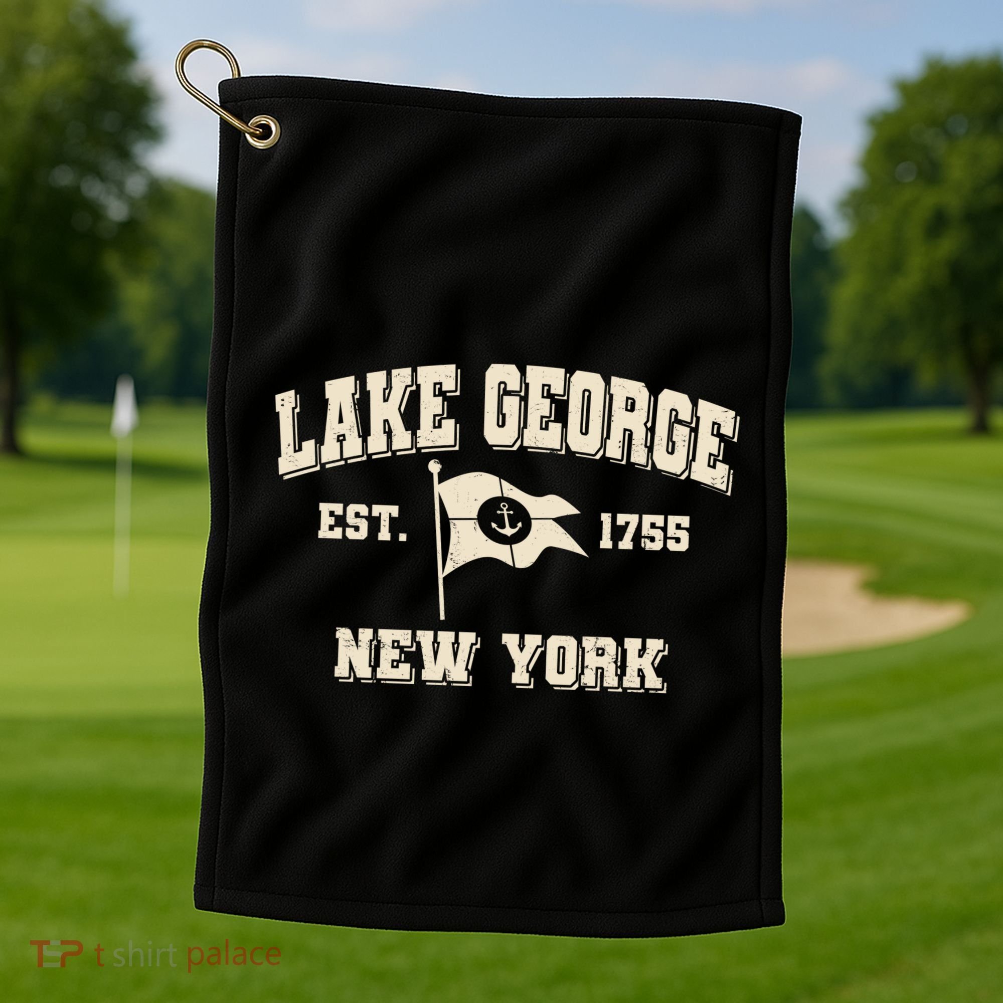 Lake George New York Est. 1755 Golf Towel