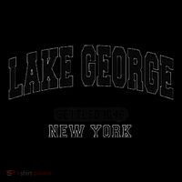 Lake George New York Settled 1646 Arched Varsity Black Coffee Mug thumb 5