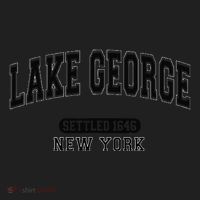 Lake George New York Settled 1646 Arched Varsity Black Golf Towel thumb 3