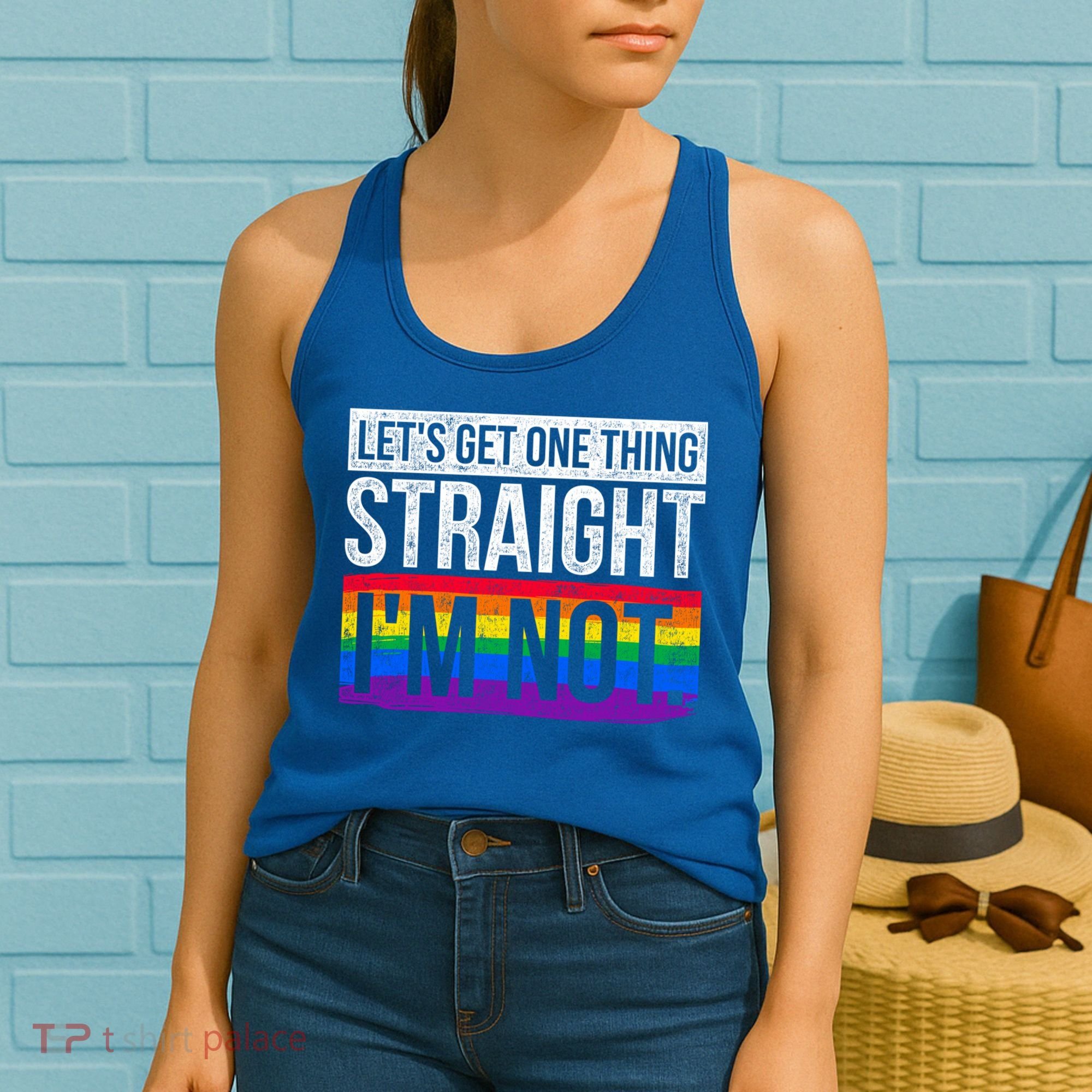 Lets Get One Thing Straight Im Not Lgbt Funny Gift Women's Tank Top