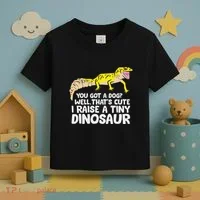 Leopard Gecko Owner I Raise A Tiny Leopard Gecko Toddler T-Shirt thumb 3