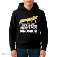 Leopard Gecko Owner I Raise A Tiny Leopard Gecko Kids Hoodie thumb 4