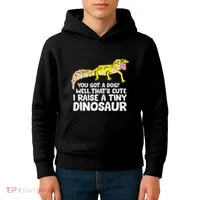 Leopard Gecko Owner I Raise A Tiny Leopard Gecko Kids Hoodie thumb 4