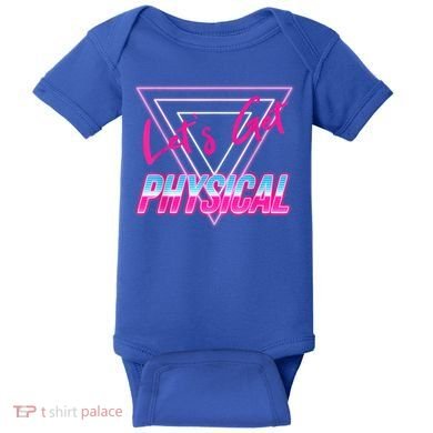 Lets Get Physical Workout Gym Tee 80's Retro Vintage Baby Bodysuit