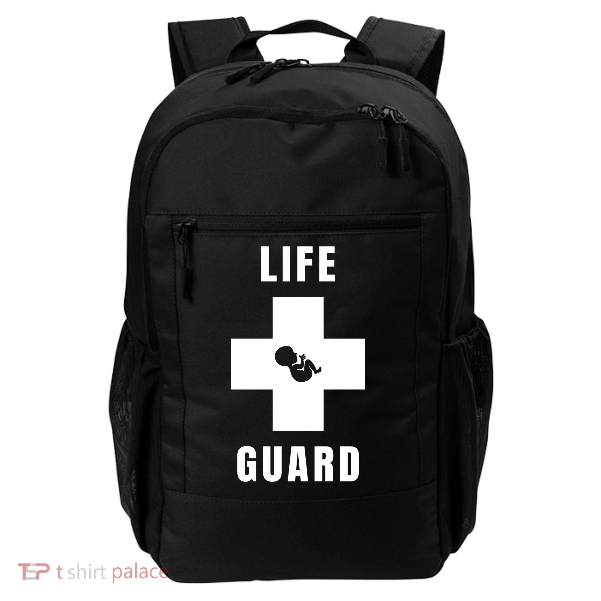 Life Guard Pregnancy Infant Loss Pro Life Stop Abortion Backpack