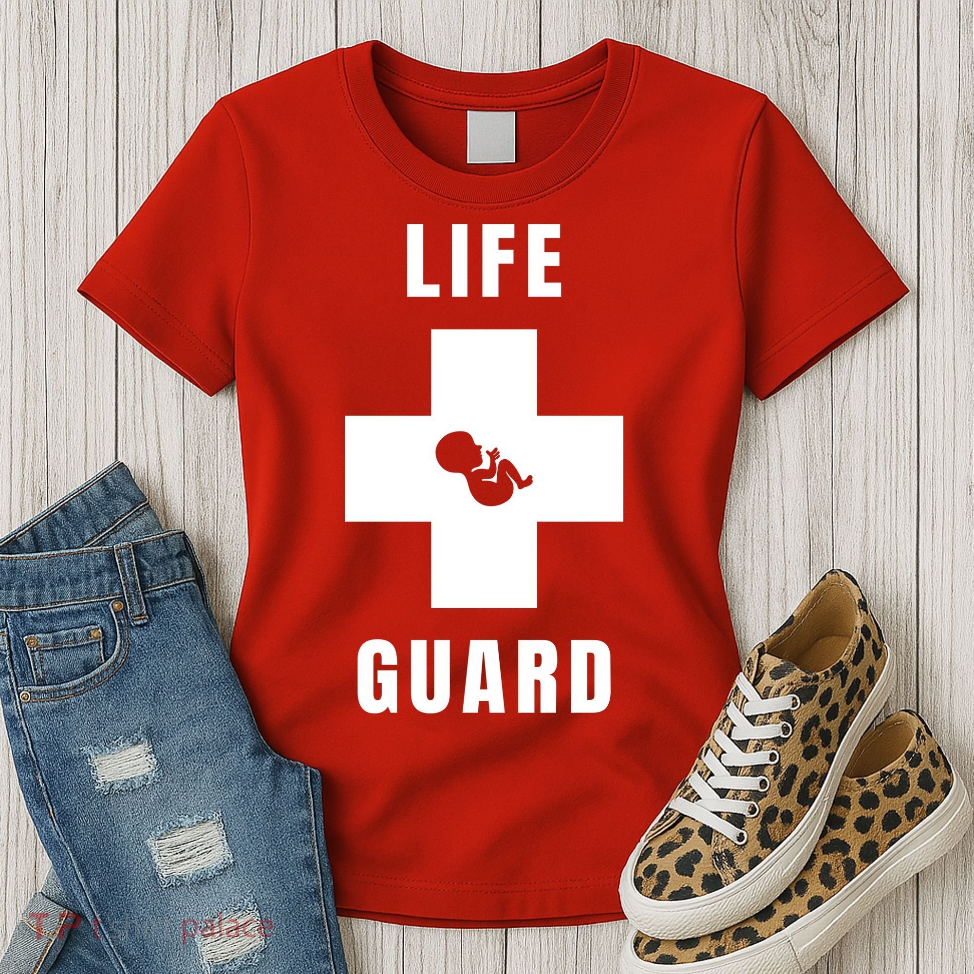 Life Guard Pregnancy Infant Loss Pro Life Stop Abortion Women's T-Shirt