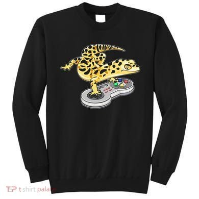 Leopard Gecko Playing Video Game Lizard Reptiles Gamers Sweatshirt