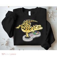 Leopard Gecko Playing Video Game Lizard Reptiles Gamers Sweatshirt thumb 2