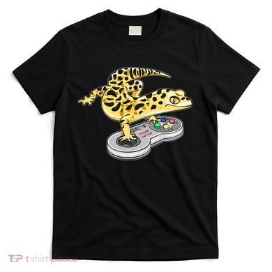 Leopard Gecko Playing Video Game Lizard Reptiles Gamers T-Shirt