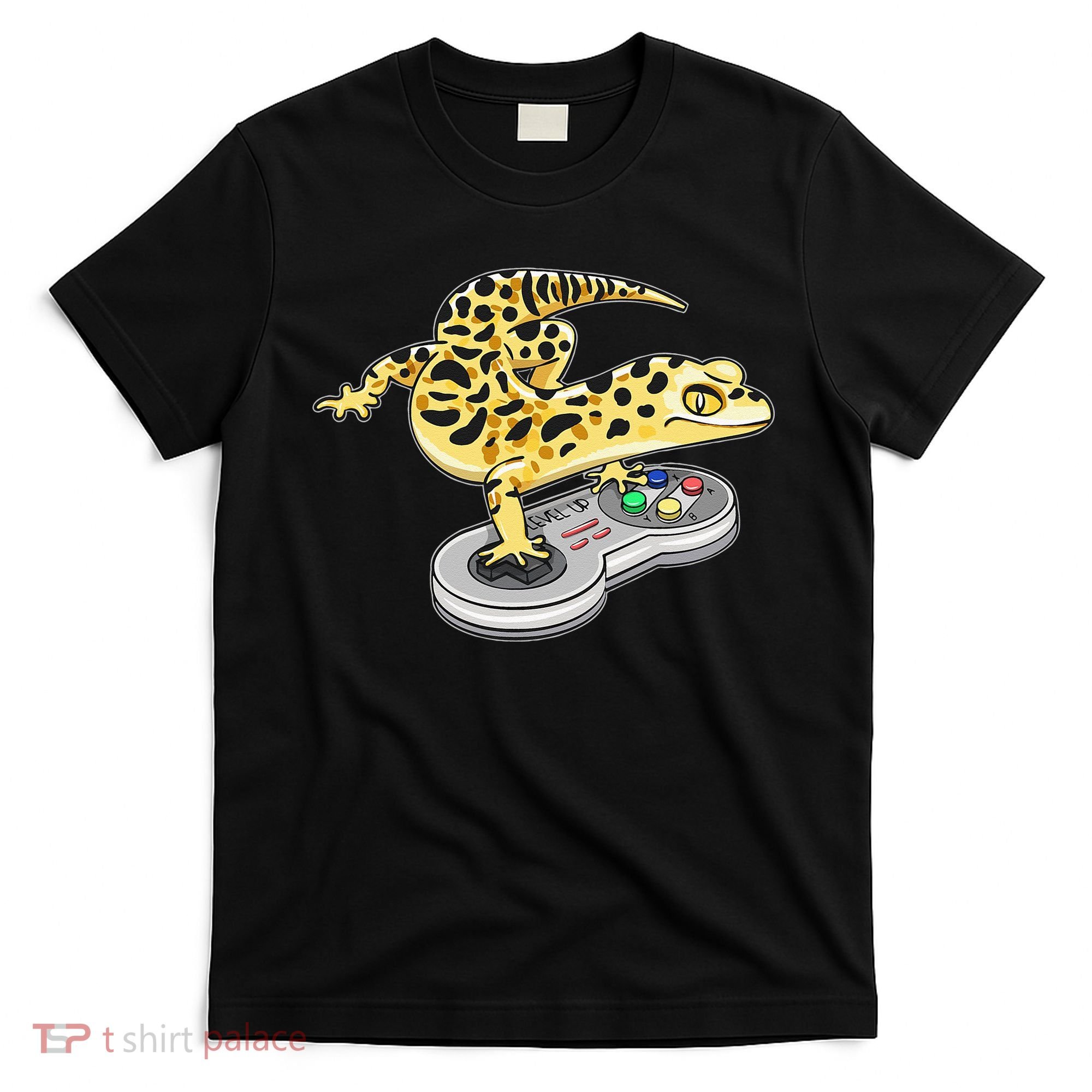 Leopard Gecko Playing Video Game Lizard Reptiles Gamers T-Shirt