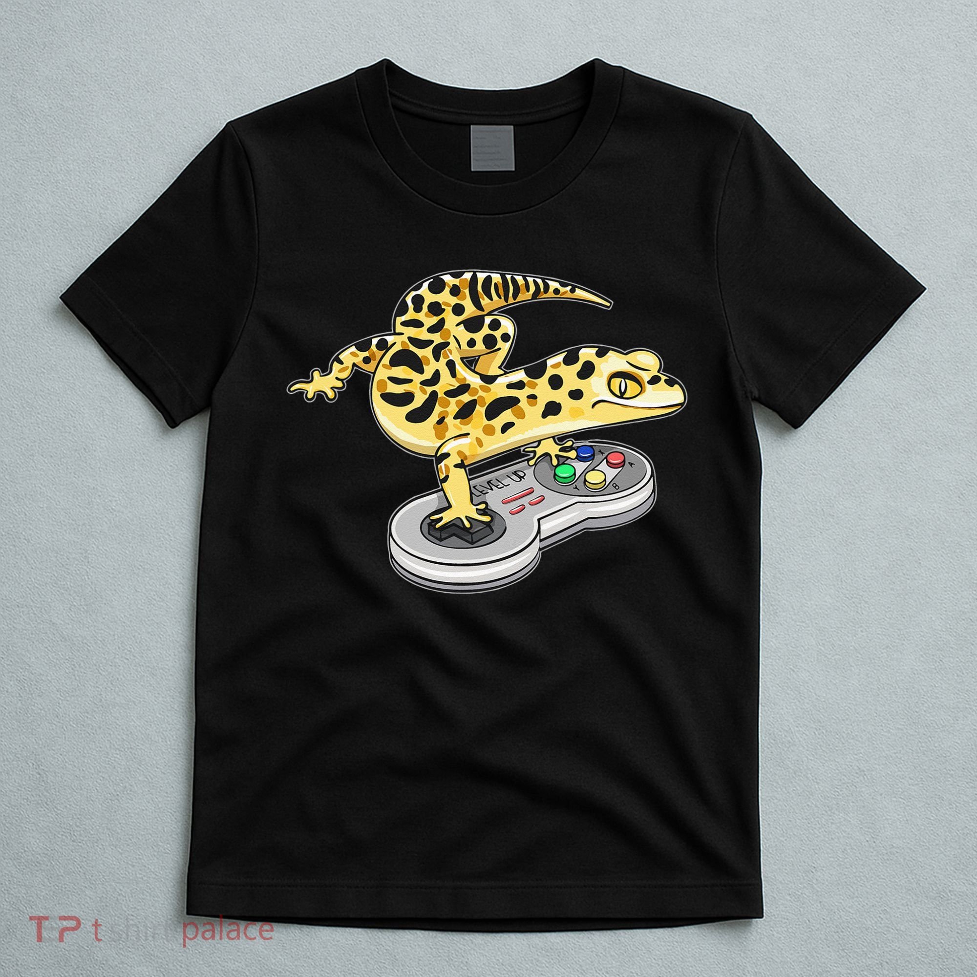 Leopard Gecko Playing Video Game Lizard Reptiles Gamers T-Shirt