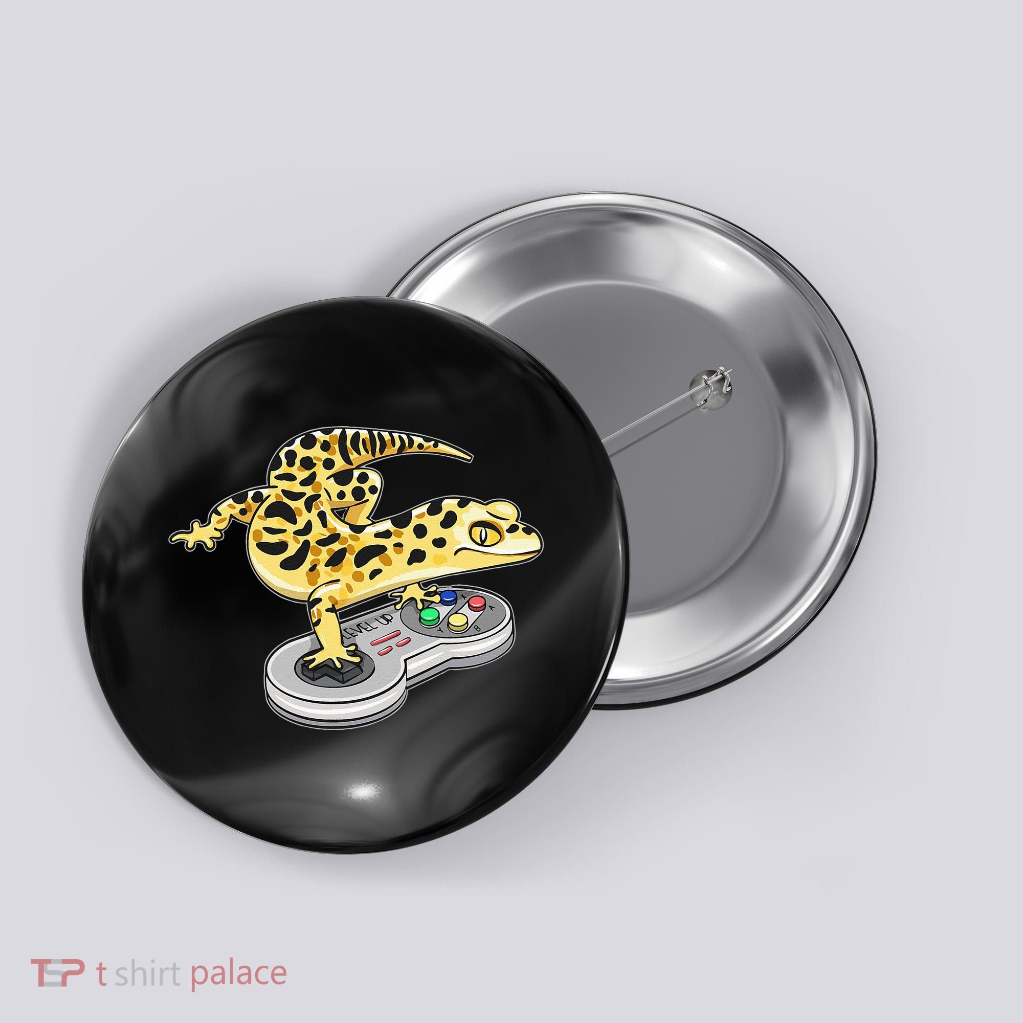Leopard Gecko Playing Video Game Lizard Reptiles Gamers Button
