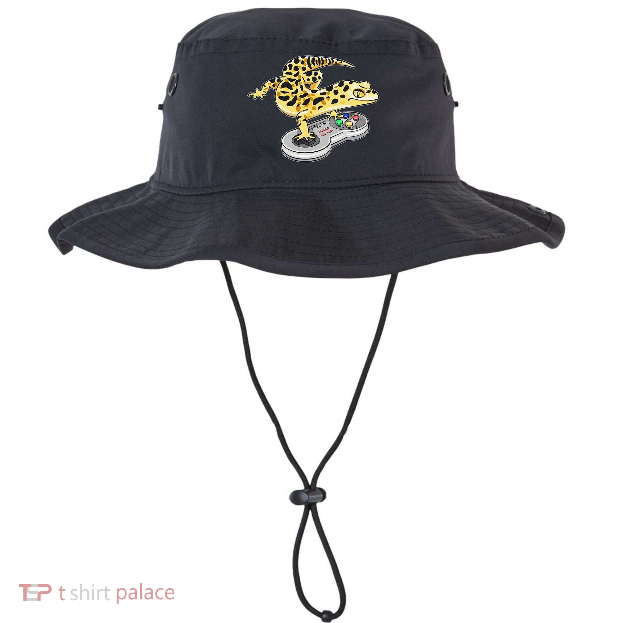 Leopard Gecko Playing Video Game Lizard Reptiles Gamers Bucket Hat