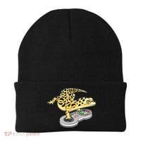 Leopard Gecko Playing Video Game Lizard Reptiles Gamers Beanie thumb 0