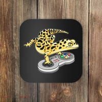 Leopard Gecko Playing Video Game Lizard Reptiles Gamers Coaster thumb 0