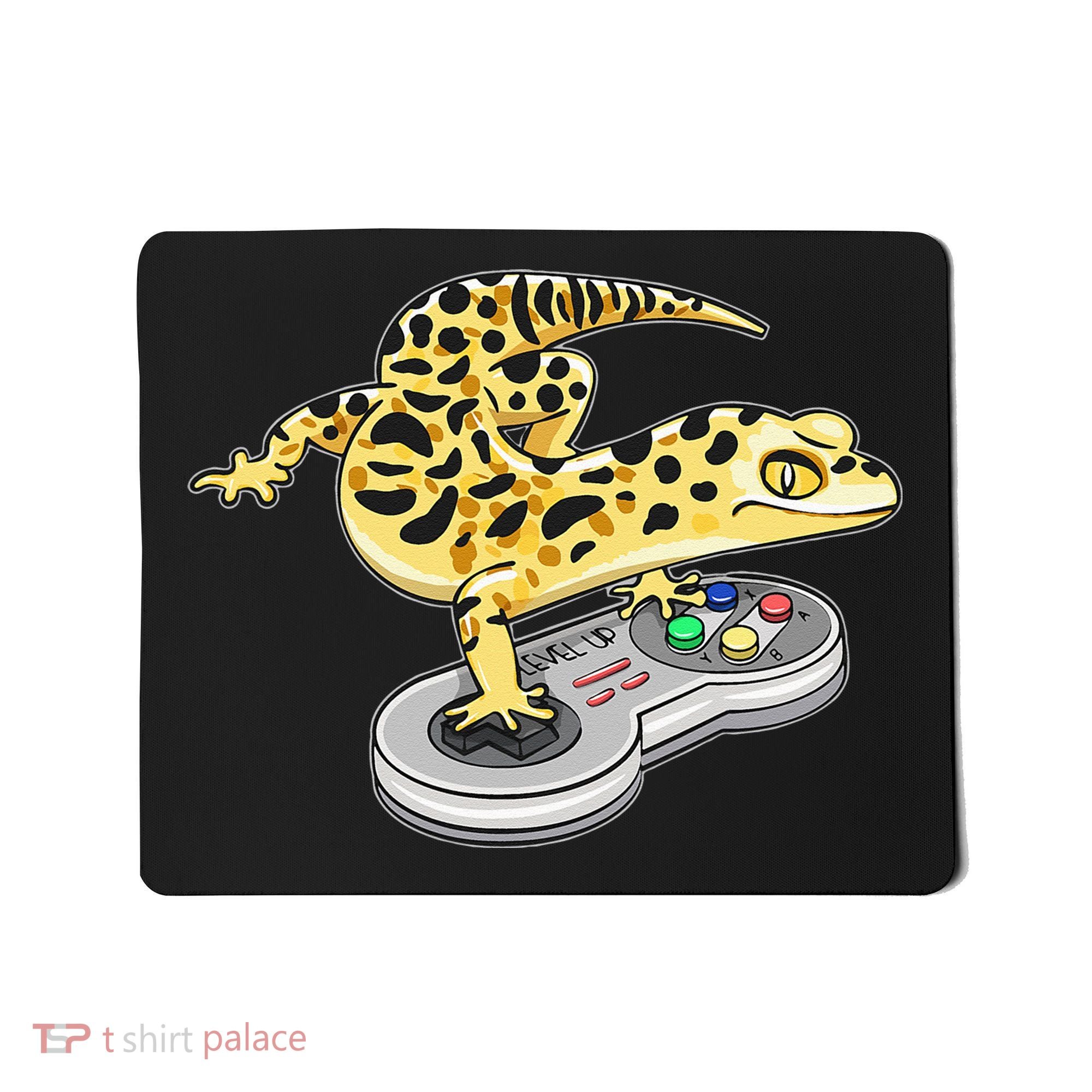 Leopard Gecko Playing Video Game Lizard Reptiles Gamers Mousepad
