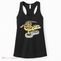 Leopard Gecko Playing Video Game Lizard Reptiles Gamers Women's Tank Top thumb 0