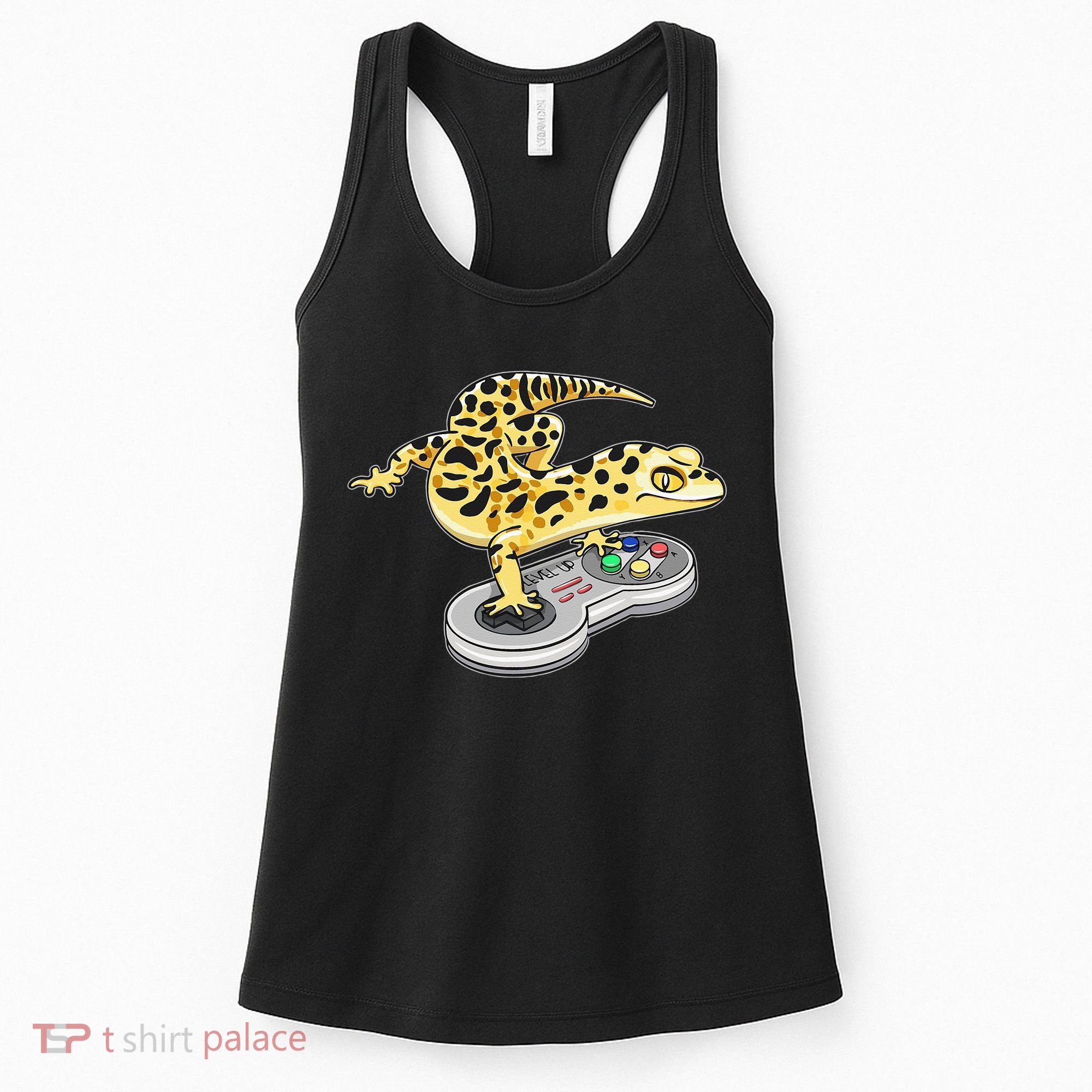 Leopard Gecko Playing Video Game Lizard Reptiles Gamers Women's Tank Top