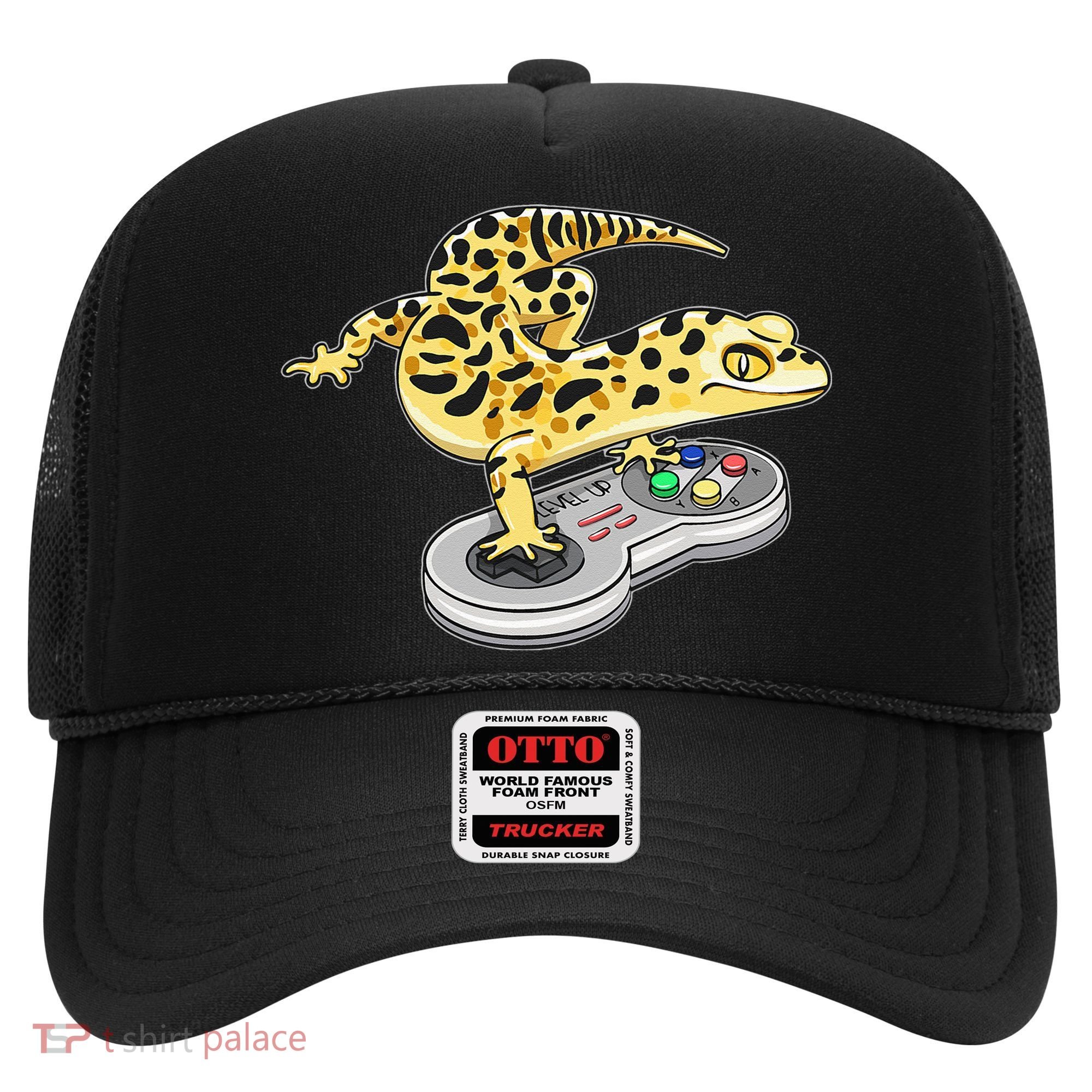 Leopard Gecko Playing Video Game Lizard Reptiles Gamers Hat