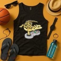 Leopard Gecko Playing Video Game Lizard Reptiles Gamers Tank Top thumb 4