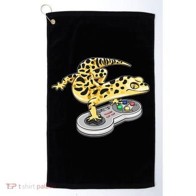 Leopard Gecko Playing Video Game Lizard Reptiles Gamers Golf Towel