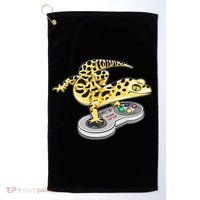 Leopard Gecko Playing Video Game Lizard Reptiles Gamers Golf Towel thumb 0