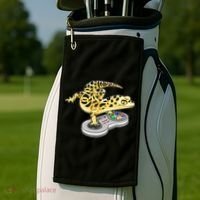 Leopard Gecko Playing Video Game Lizard Reptiles Gamers Golf Towel thumb 2