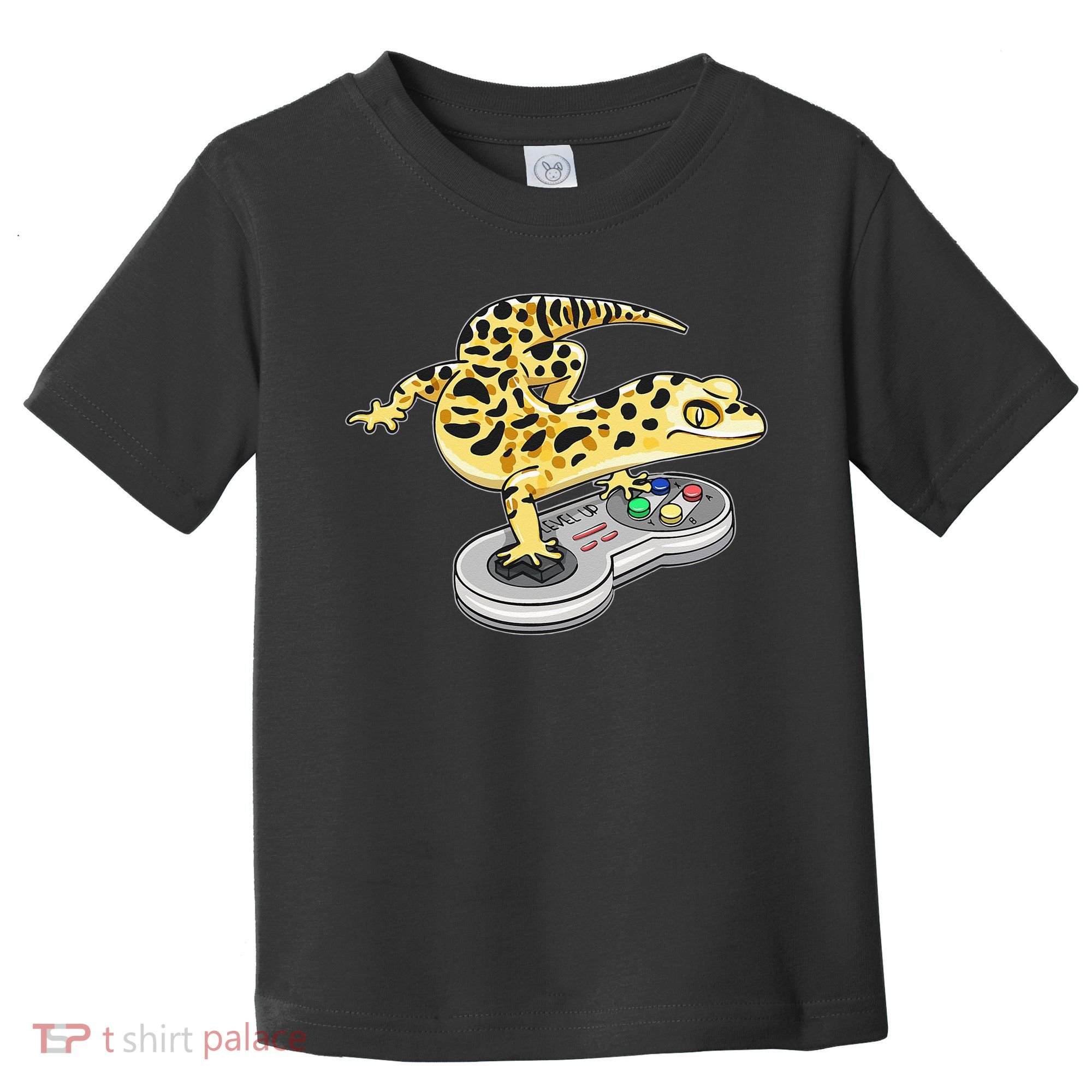 Leopard Gecko Playing Video Game Lizard Reptiles Gamers Toddler T-Shirt