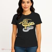 Leopard Gecko Playing Video Game Lizard Reptiles Gamers Women's T-Shirt thumb 4