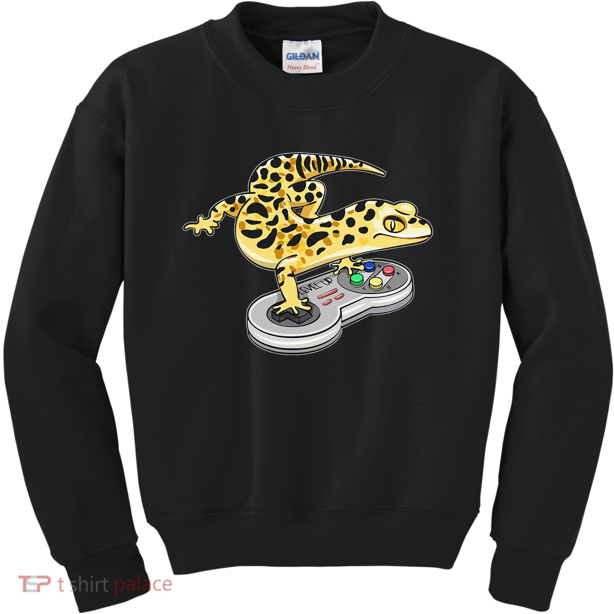 Leopard Gecko Playing Video Game Lizard Reptiles Gamers Kids Sweatshirt