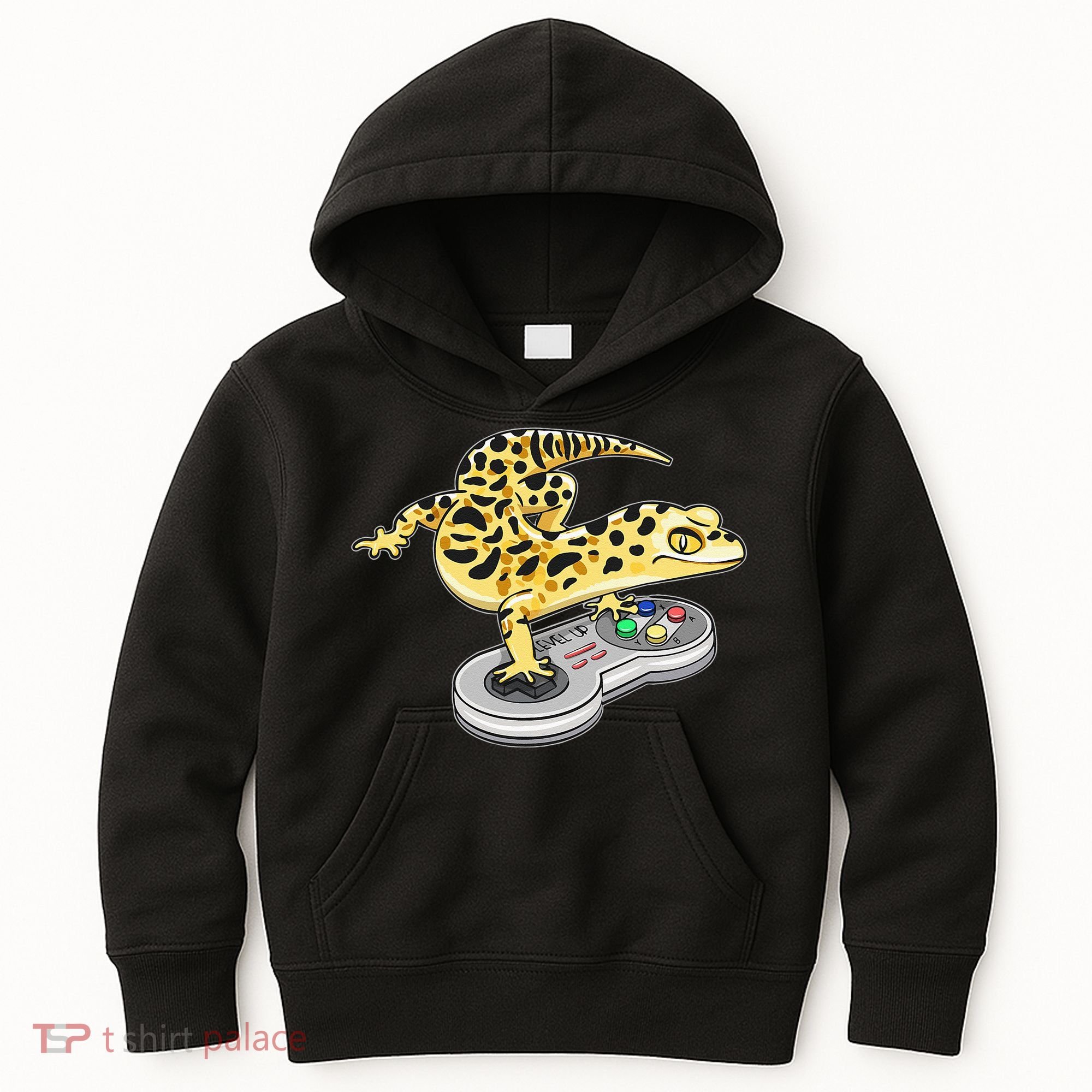 Leopard Gecko Playing Video Game Lizard Reptiles Gamers Kids Hoodie