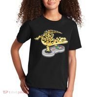 Leopard Gecko Playing Video Game Lizard Reptiles Gamers Kids T-Shirt thumb 2