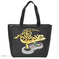 Leopard Gecko Playing Video Game Lizard Reptiles Gamers Tote Bag thumb 0
