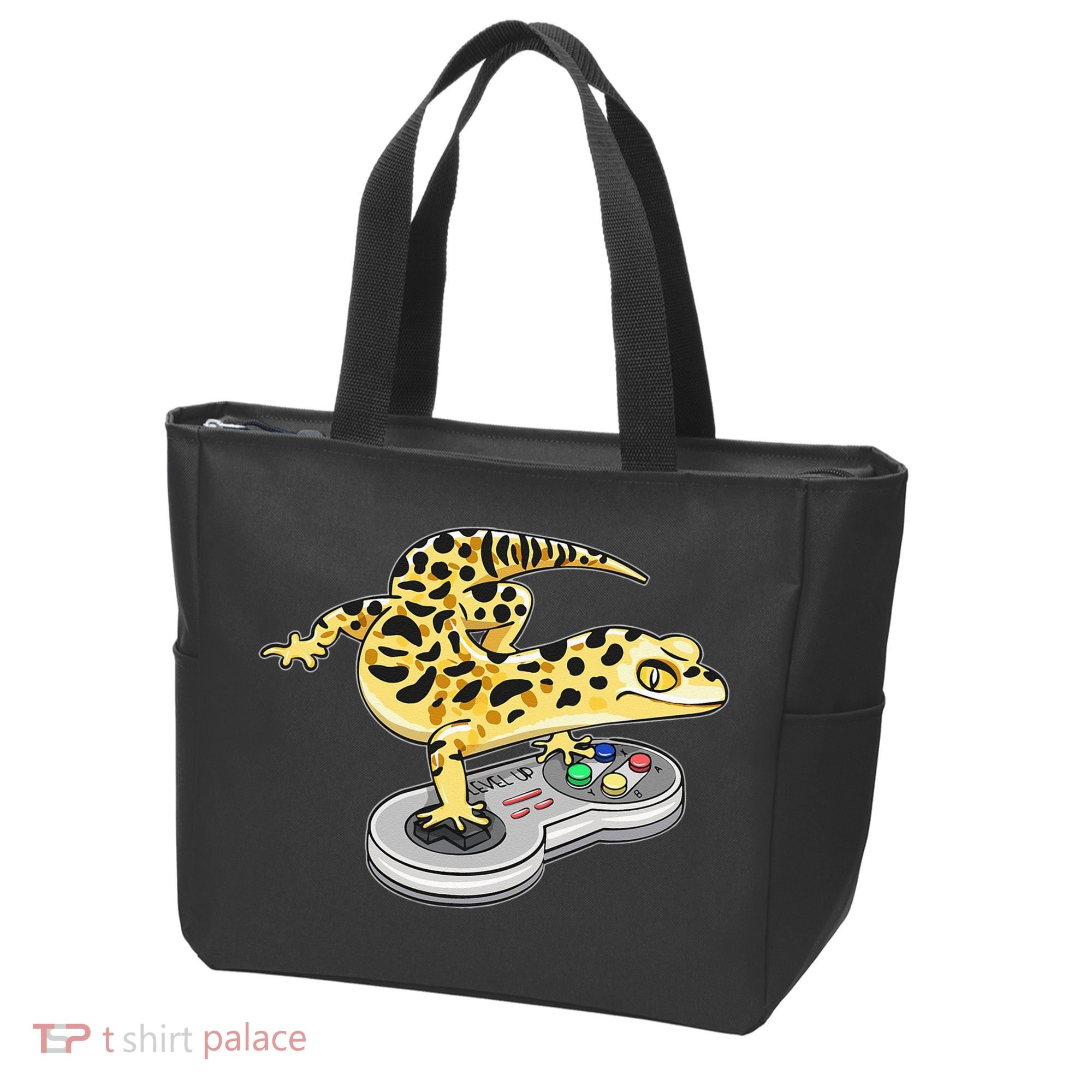Leopard Gecko Playing Video Game Lizard Reptiles Gamers Tote Bag