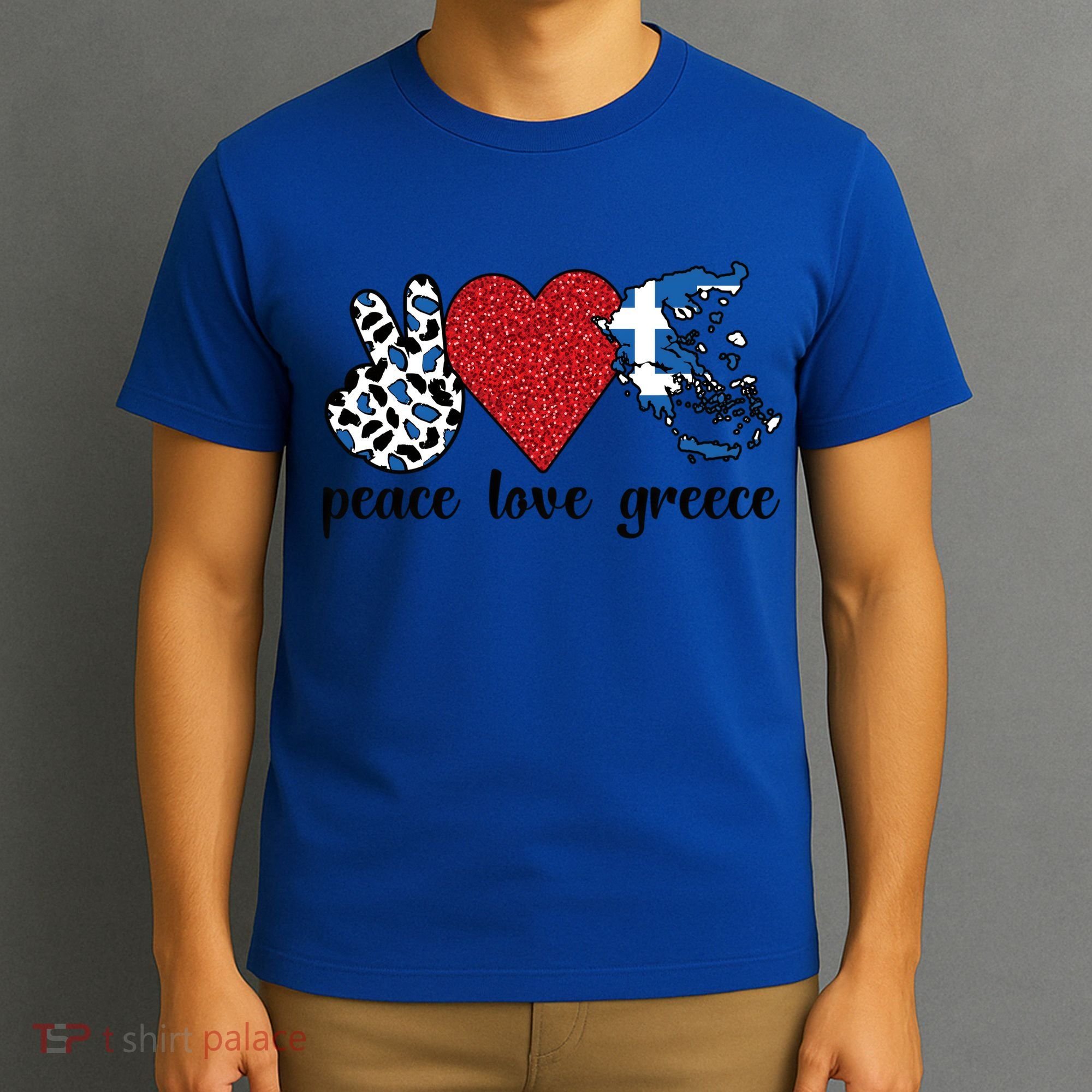 Love Greece Proud Greek Flag Greek Roots Funny Gift T-Shirt